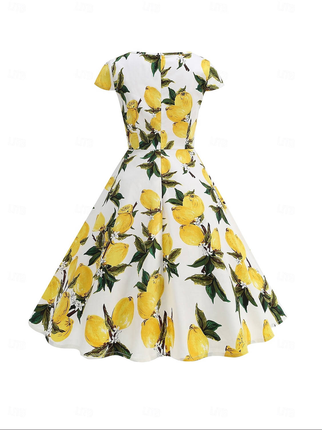 Retro Vintage 1950er Rockabilly Midlänge Swing-Kleid Ausgestelltes Kleid Kappe Blumen Frucht A-Linie Quadrathals Damen Karneval Urlaub Alltagskleidung Retro-Mottoparty Erwachsene Kleid Frühling 2025 - $35.99 –P15