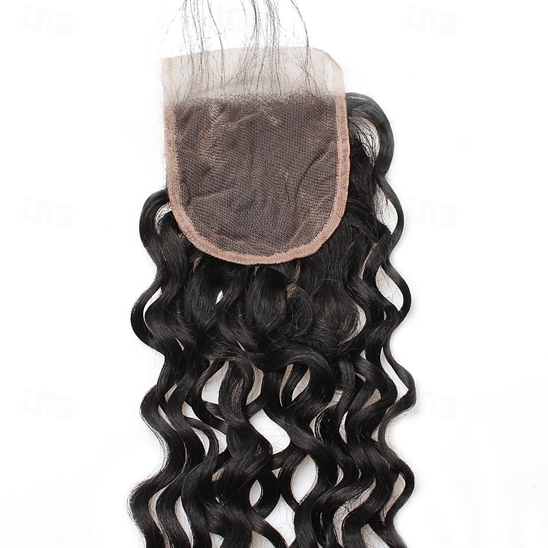 Water Wave Human Hair Weave Extension 3 Bundles With Closure 4x4 Lace Closure hair 10-28 inch Black Women 2026 - $239.39 –P7