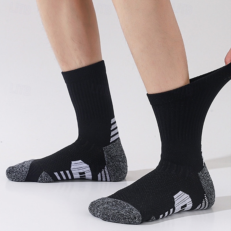 Men's 2 Pairs Multi Packs Socks Running Socks Casual Socks Black White Color Color Block Vacation Sports & Outdoor Daily Basic Medium Spring Fall Fashion Casual 2025 - $5.49 –P7