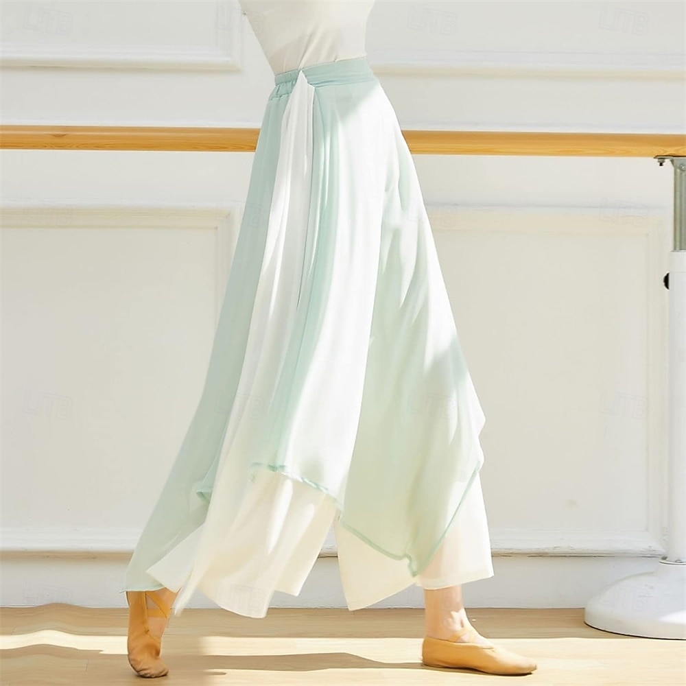 leggings com saia para mulheres, calças de ioga, leggings elásticas para dança de balé, meia-calça de chiffon com saia para balé latino, salsa e tango de 2025 por $25.99 –P8