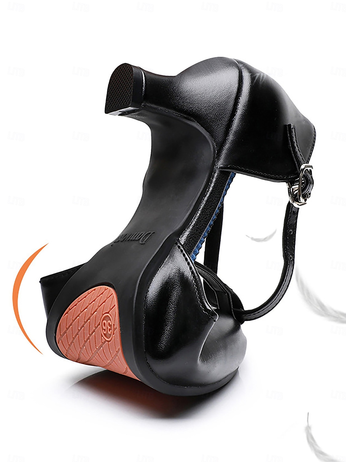 Zapatos de baile negros con tira en T para mujer: cómodos tacones de salón latino con punta cerrada y hebilla ajustable, zapatos de rendimiento profesional para salsa, tango y sesiones de práctica. 2025 - $32.99 –P3