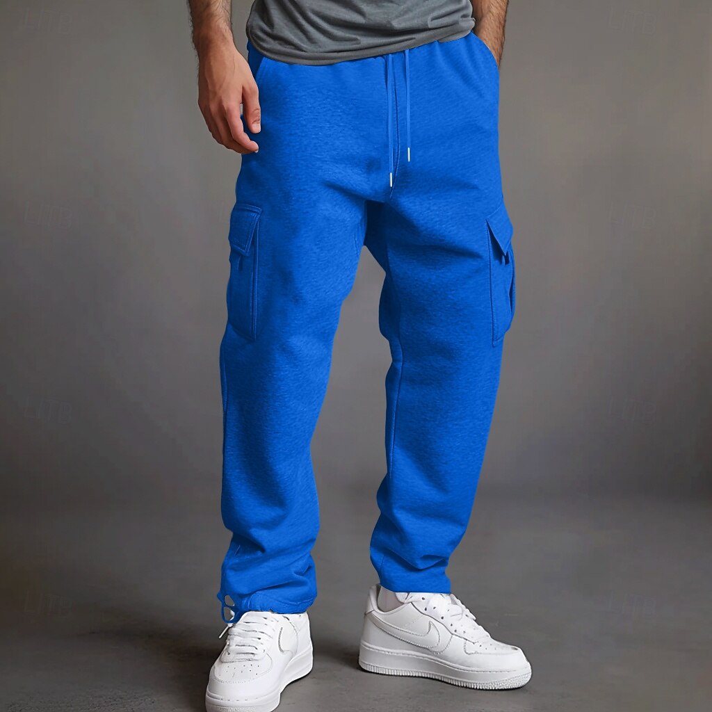 Hombre Pantalones cargo Pantalones de lana Pantalones de Deporte Persona que practica jogging Pantalones Cintura elástica Correa Multi bolsillo Color sólido Plano Resistente al Viento Al Aire Libre 2025 - $21.99 –P4