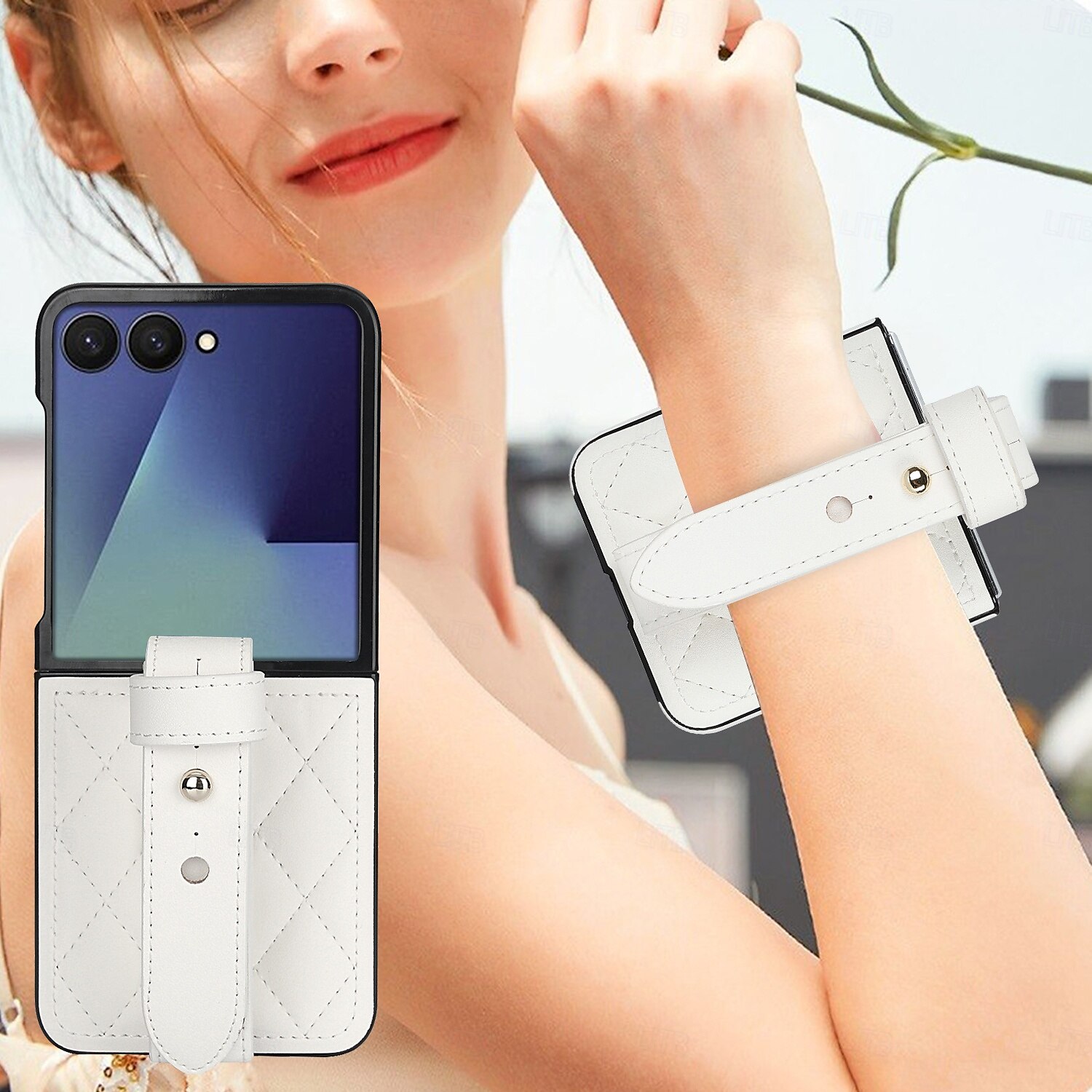 Phone Case For Samsung Galaxy Z Flip 7 Z Flip 6 Z Flip 5 Z Flip 4 Z Flip 3 Back Cover with Wrist Strap Shockproof Retro TPU PU Leather 2025 - $22.99 –P6