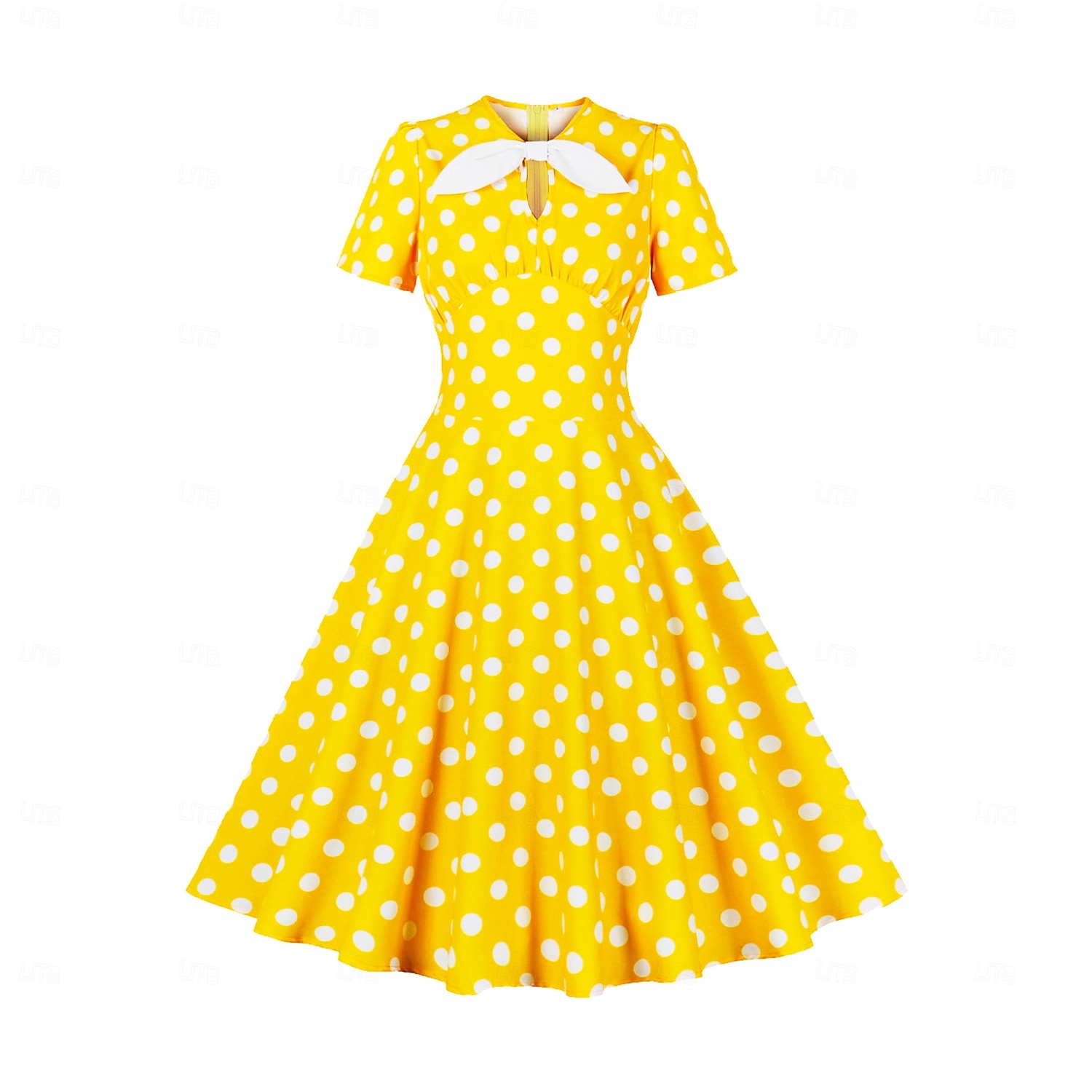 Rétro Vintage Années 1950 Rockabilly Midi Robe trapèze Robe Évasée À pois Col rond Femmes Vacances Occasionnel Soirée à thème rétro Adultes Robe Printemps & Été de 2025 ? $32.99 –P7