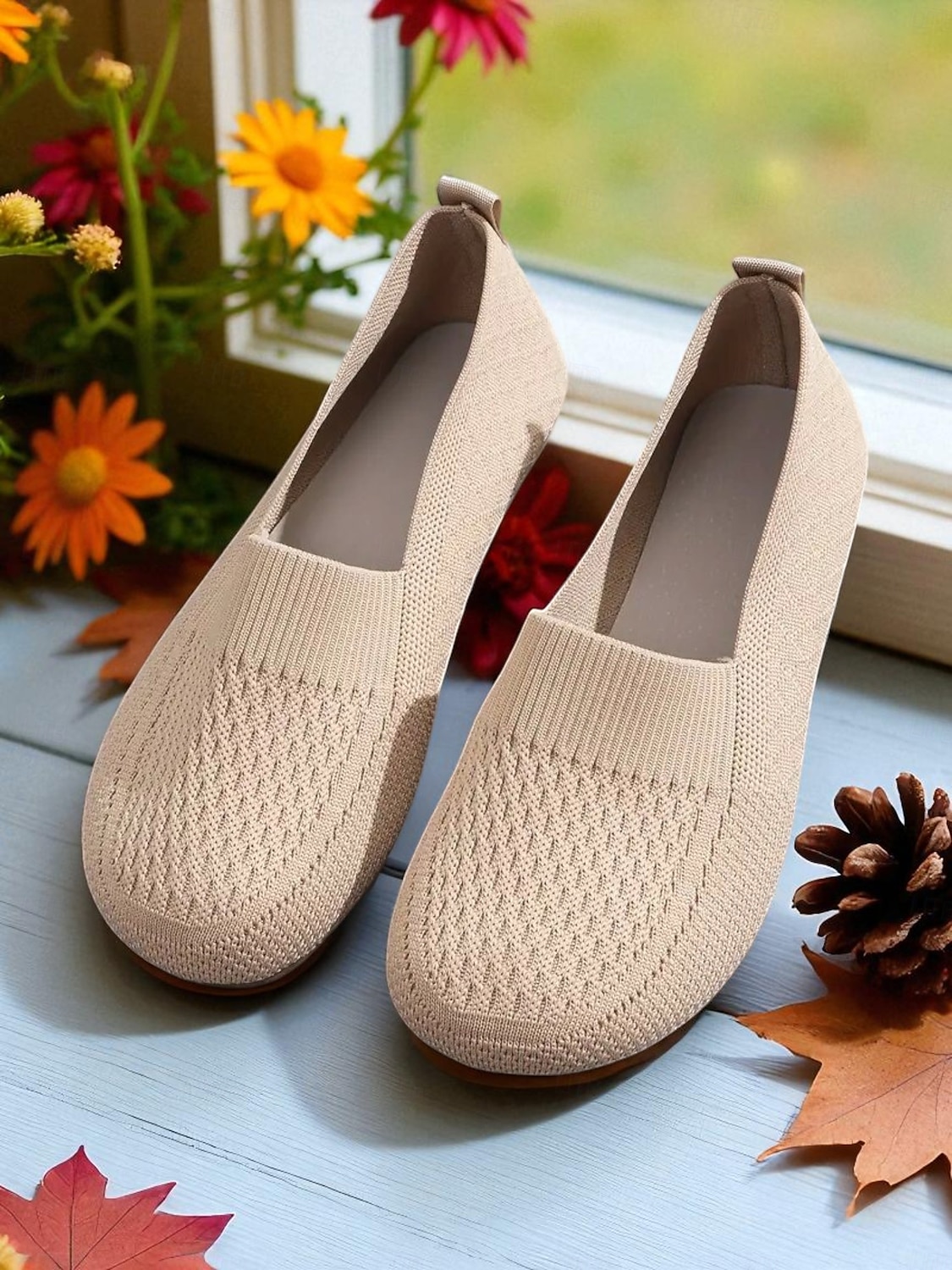 scarpe slip-on da donna a punta larga – comode ballerine in Flyknit traspirante, perfette per l'uso quotidiano, i viaggi, il giardino e le attività all'aperto del 2025 a $19.99 –P1