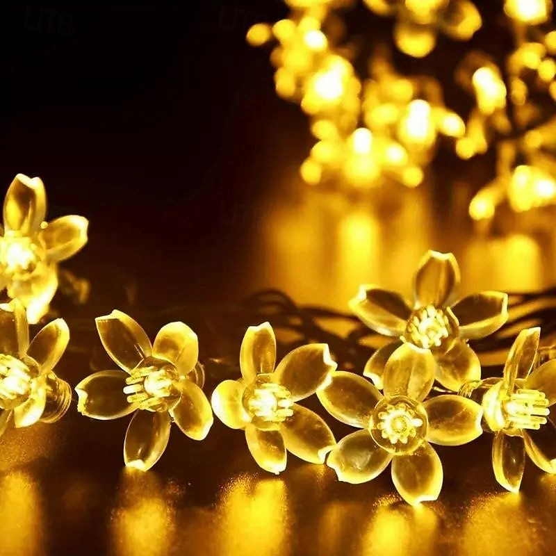 Guirlande lumineuse solaire en forme de cerisier, 12 m, 100 LED, luminaire décoratif d'extérieur, idéal pour Noël, un mariage, une cour, un balcon ou une clôture, idéal pour Halloween de 2025 ? $20.99 –P12