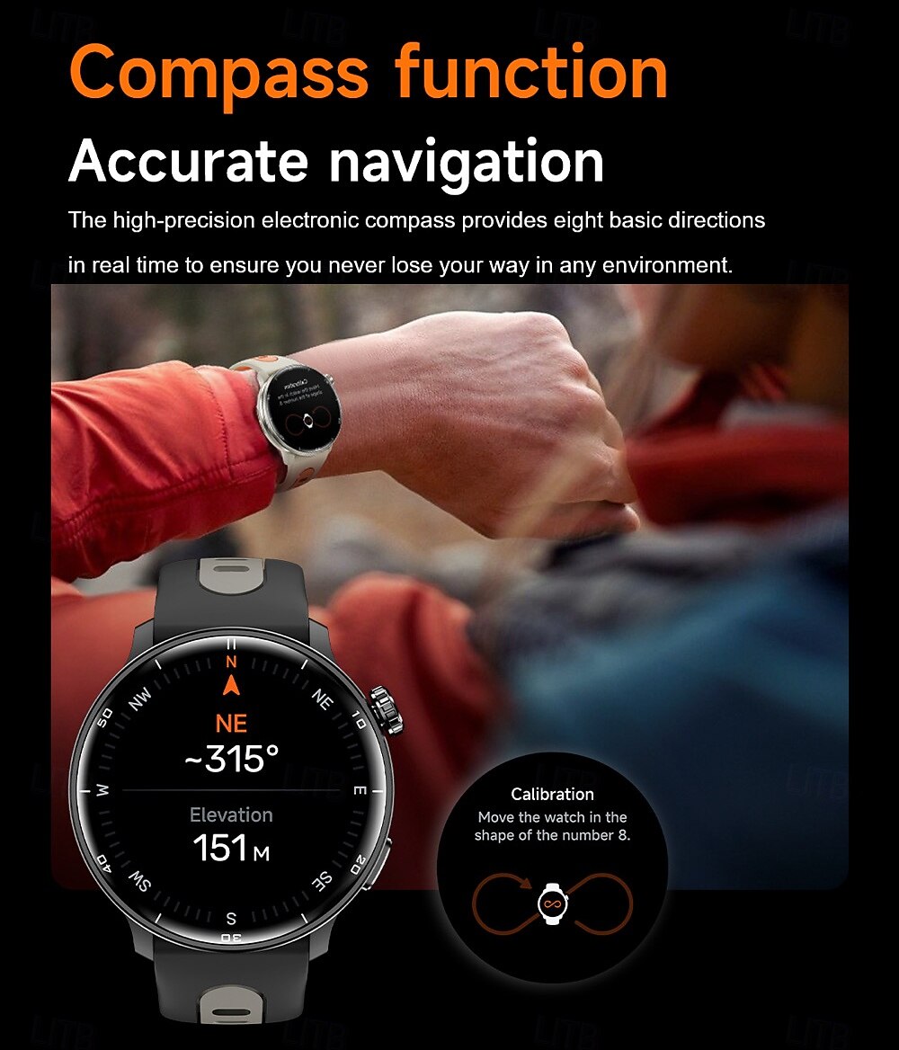 S666R Montre intelligente 1.43 pouce Smartwatch Montre Connectée Bluetooth Podomètre Rappel d'appel Moniteur d'Activité Compatible avec Android iOS Hommes GPS Longue Veille Étanche IP68 Boîtier de de 2025 ? $68.99 –P7