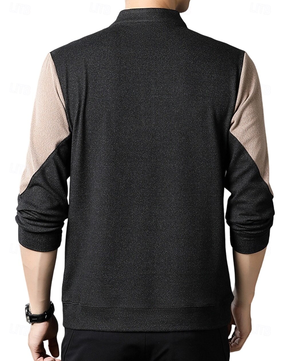 Herr Tröja Långärmad Hög hals Vår Höst Vinter Dagligen Dragkedja Lappverk Utomhus Semester Hem Svart Brun Khaki grön Topp t-shirt för män 2025 - $28.99 –P3
