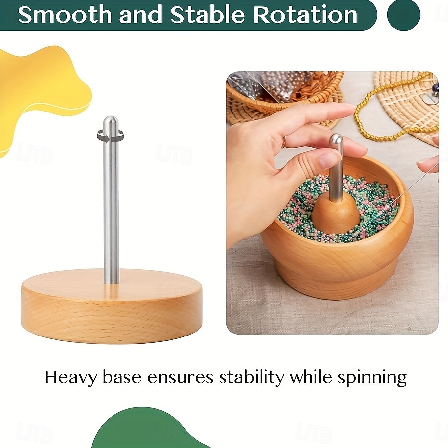 Spinner à perles en bois sans effort pour la fabrication de bijoux DIY Spinner à bracelets en bois fabriqué à la main avec aiguille à perles en métal parfait pour créer des graines colorées &bracelets de 2025 ? $24.99 –P2