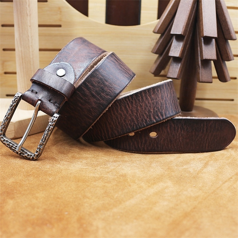 Men's Belt Waist Belt Black Kakhi Dermis Alloy Durable Adjustable Plain Outdoor Daily 2025 - $24.99 –P13