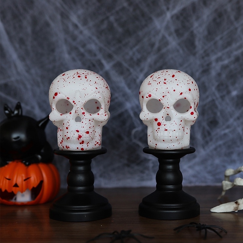 2 stk. halloween gresskarlykt hjemdekorasjon rekvisitter elektronisk stearinlys spøkelsesfestival festartikler bar hjemsøkt husdekorasjoner nattlys svart katt hodeskalle øyeeplelys 2025 - $11.49 –P9