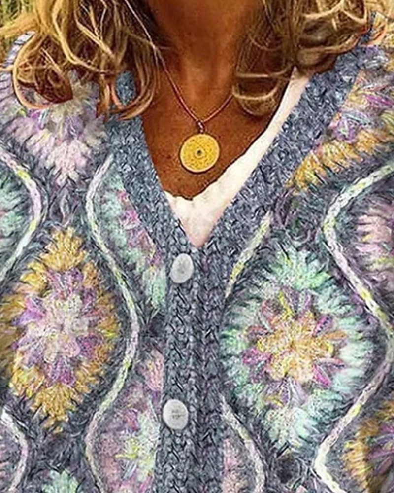 Pentru femei Pulover Bluza Modă Șic Stradă Zilnic Argyle Striat În V Tricotat Imprimeu Manșon Lung Topuri obișnuite Tricotat Concediu Ieșire Sfârșit de săptămână Albastru Închis Toamnă Iarnă 2025 - $22.99 –P2
