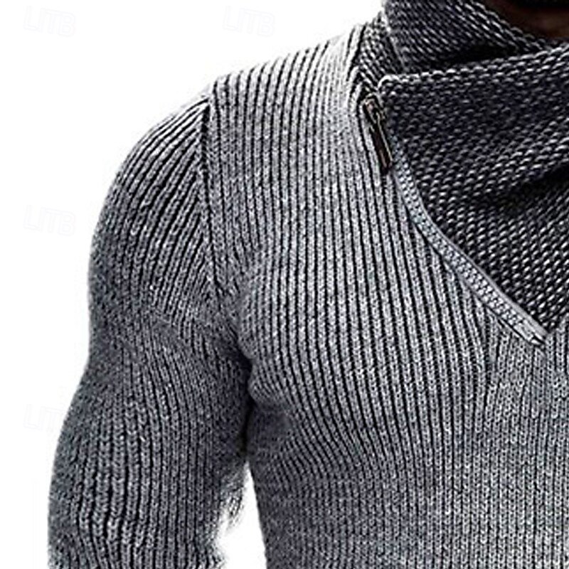 Per uomo Felpa Maglione A Coste Maglia Top Regolari Lavorato a maglia Slim Fit Semplice Scialle Maglieria Moda Casuale Abbigliamento quotidiano Abbigliamento Inverno Nero Bianco S M L del 2025 a $40.99 –P6