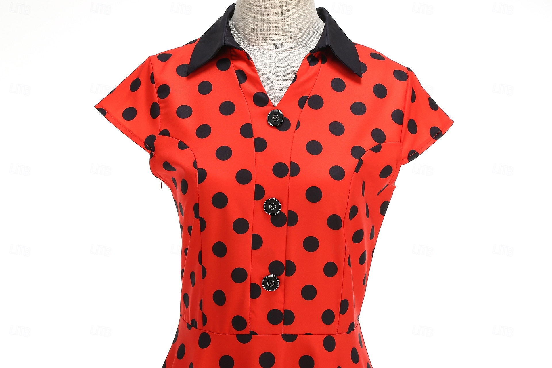 Retro 50. léta Rockabilly Polední Houpací šaty Flare šaty Košilové šaty Přizpůsobení a odlesky Puntíky Maškarní kostým Dámské předvečer Všech svatých Karneval Dovolená Běžné / Denní Retro tematick 2025 - $30.99 –P20