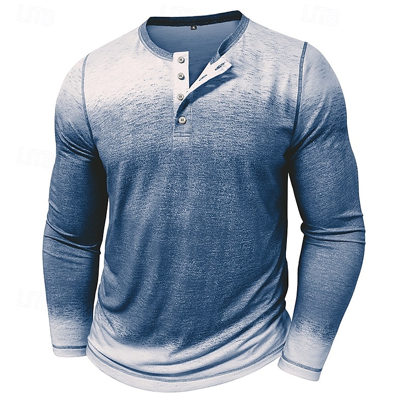 Per uomo Maglietta Maglia Henley Top Henley Manica Lunga Sfumatura Vintage Retrò Cuciture a contrasto Henley All'aperto Casual Casuale Primavera Autunno Inverno Grigio Borgogna Blu Maglietta Henley del 2026 a $22.99 –P1