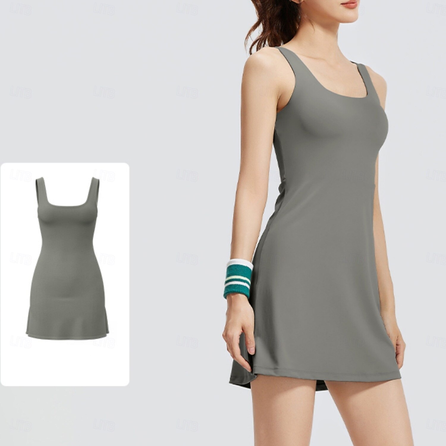 Női Egyszínű Teniszruha Teniszszoknyák rövidnadrággal 1 darab Ujjatlan Sportos Csökkenti a kopást Rugalmas Profesionalni Tenisz Futás Fitnesz Pántos U-alakú Szoknyák Ruhák Fekete Fehér Szürke Spandex 2025 - $35.99 –P13