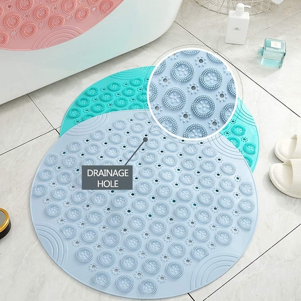 Shower Mat, Round Shower Stall Mat, PVC Bathtub Mat, Non Slip Bath Mat with Suction Cups and Drain Holes, Machine Washable for Bathroom Bathtub Swimming Pool 2026 - $15.99 –P8