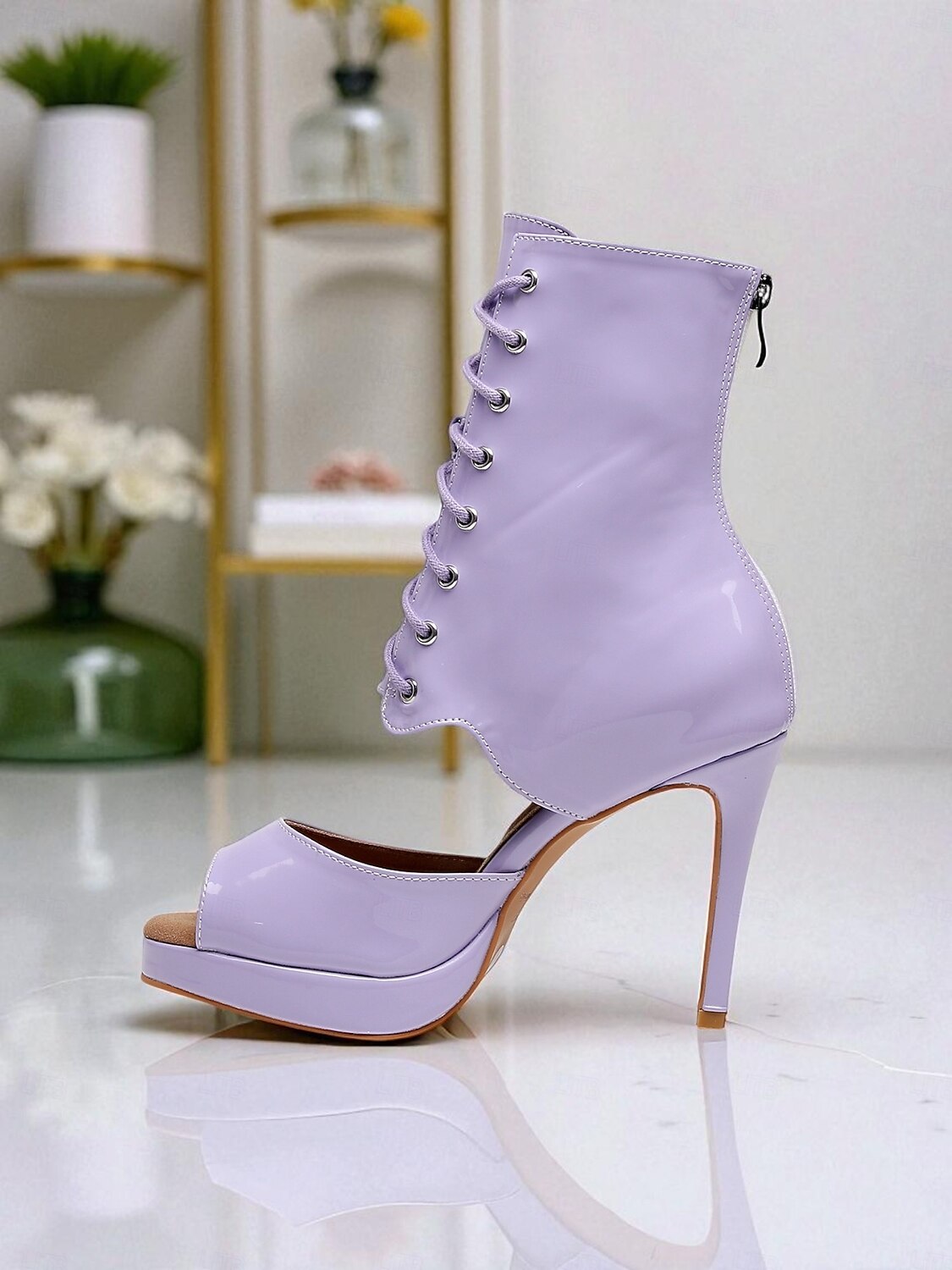 Bottes de danse florales pour femmes - Chaussures de danse latine professionnelles à talons hauts et bout ouvert en satin avec imprimé rose élégant, idéales pour la salsa, le tango et les spectacles de 2025 ? $64.99 –P15