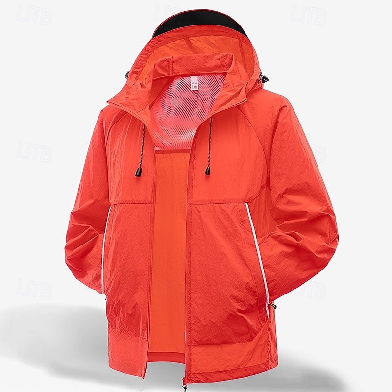 Herren Leichte Jacke Outdoorjacke Hautjacke Freizeitjacke Urlaub Täglich UPF50+ Windjacke Tasche Sommer Frühling Einfach Mode Klassisch Mit Kapuze Regulär Schwarz Elfenbein Hellgrün Orange Grün Jacken 2026 - $34.99 –P8