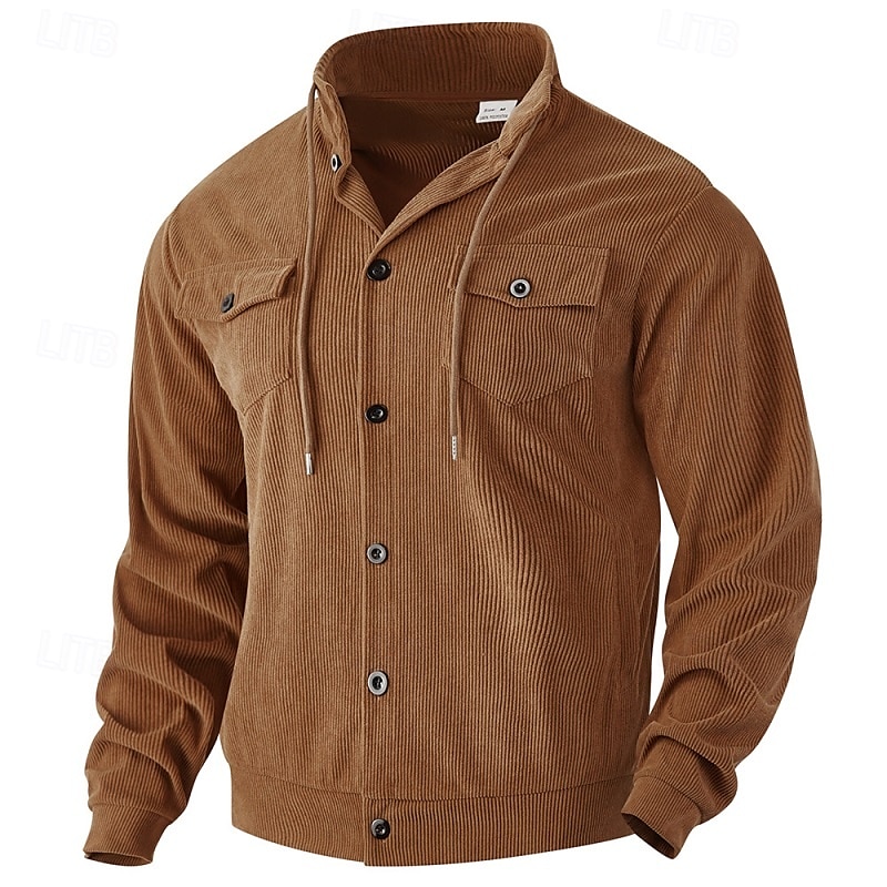 Herren Sweatshirt Kapuzenpullover mit Knöpfen Schwarz Armeegrün Braun Khaki Grau Stehkragen Einfach Tasche Kordelzug Fronttasche Sport & Outdoor Lässig Täglich Streetwear Cool Designer Herbst 2025 - $32.99 –P5