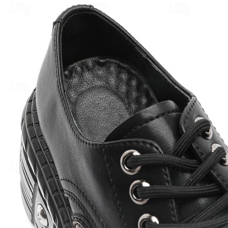 Pantofi Oxford cu platformă gotică pentru bărbați, cu flăcări – pantofi cu talpă groasă în stil punk pentru cosplay, Halloween și streetwear 2026 - $99.99 –P9