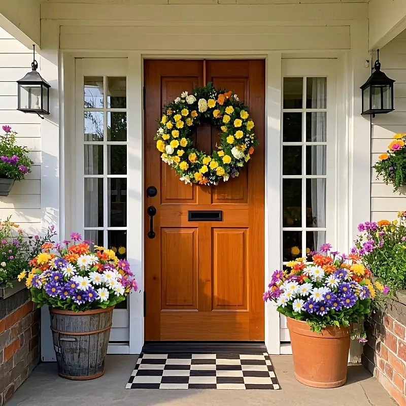 10 fiori artificiali da esterno, decorazioni floreali in plastica, bouquet di margherite artificiali resistenti ai raggi UV, arbusti di fiori artificiali per casa, hotel, ufficio, feste di matrimonio, del 2026 a $22.99 –P4