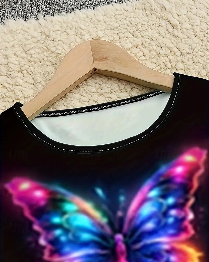 Girls' 3D Butterfly Dress Long Sleeve Summer Spring Vacation Daily Holiday Princess Beautiful Sweet Kids 4-12 Years Casual Dress A Line Dress Knee-length Regular Fit 2025 - $16.99 –P4