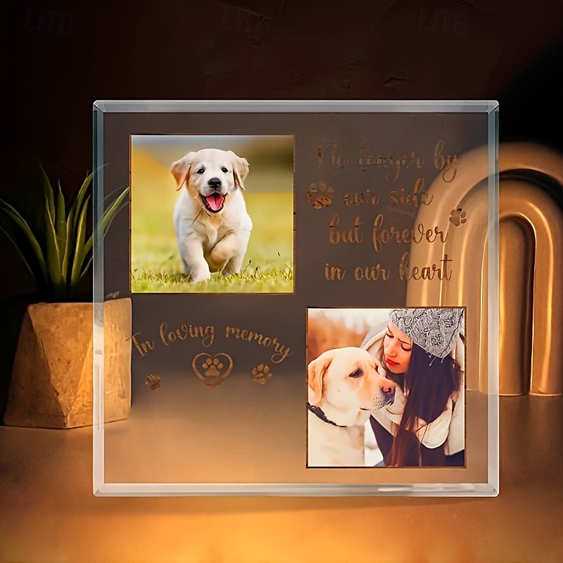Personalized Memorial Acrylic Pet Photo Plaque Custom Sympathy Gifts For Loss Of Loved Ones Forever Loved Pet Dog Memorial Decor for Home Bedroom Decor Tribute to Beloved Pup 2026 - $15.99 –P2