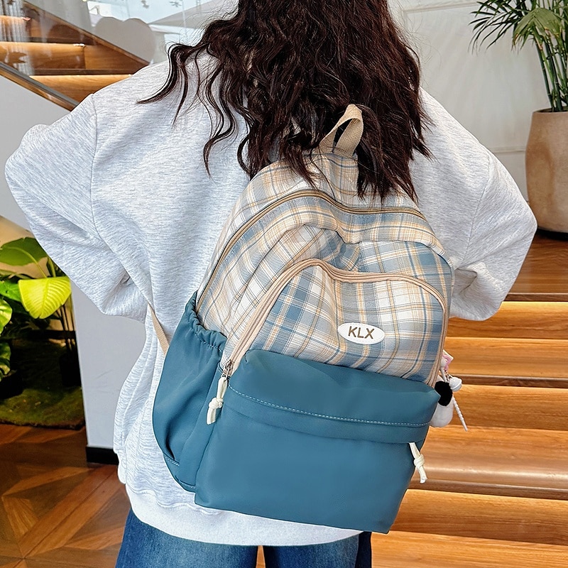 Plaid School Backpack for Girls – Cute Large Capacity Bookbag with Multi-Pockets for Back to School, Elementary & Middle School 2025 - $21.99 –P3