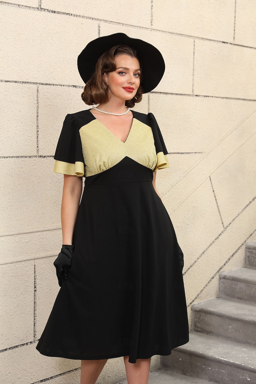 Retro 50. léta Rockabilly Polední Koktejlky Šaty na šaty Flare šaty Větší velikosti A-Linie Do V Dámské Dovolená Maturita Párty a večer Dospělí Šaty Jaro léto 2025 - $44.99 –P7