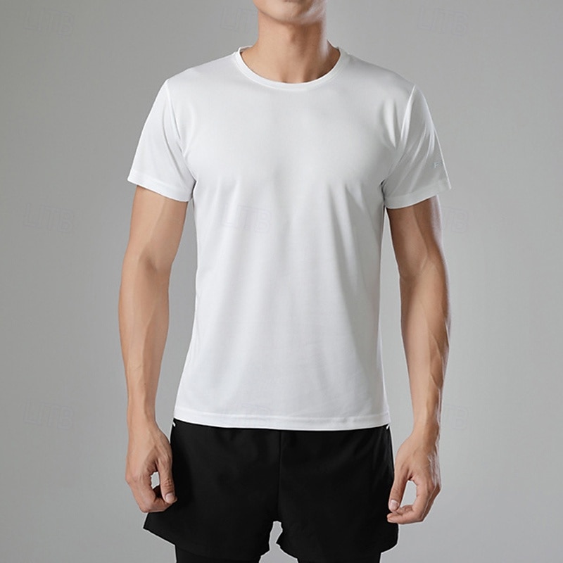 Homens camisa de desempenho Camiseta esportiva Manga Curta Gola Redonda Blusas Ao ar livre Secagem Rápida Redutor de Suor Anti-odor Respirável Verão Poliéster Preto Branco Amarelo Pesca Tênis Corrida de 2026 por $9.99 –P5