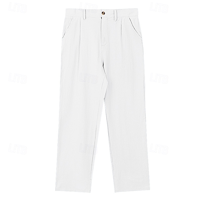 Homme Pantalons en Lin Pantalons Pantalon d'été Pantalons Amples Pantalons de Plage Taille Élastique Jambe Droite Uni Confort Respirant Longueur complète Occasionnel Quotidien Fête Vacances Mode Noir de 2026 ? $24.99 –P9