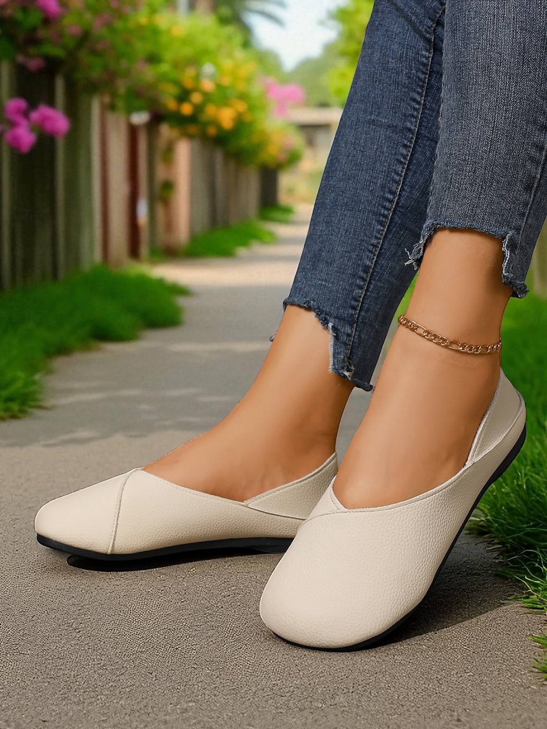 ballerine comode da donna in similpelle a piedi nudi – scarpe larghe e minimaliste da infilare per passeggiate informali, abbigliamento quotidiano e viaggi del 2026 a $19.99 –P4
