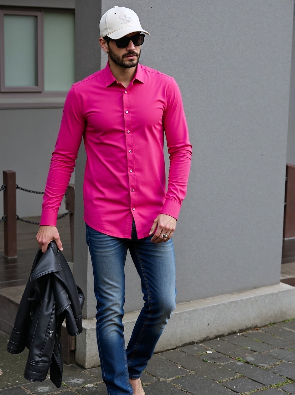 Herren Hemd Kleidhemd Knopfhemd Smokinghemden Einfarbig Hochzeitsfeier Alltagskleidung Hellgelb Orange Grün Rosa Langarm Revers Ganzjahres Bekleidung 2026 - $25.99 –P14