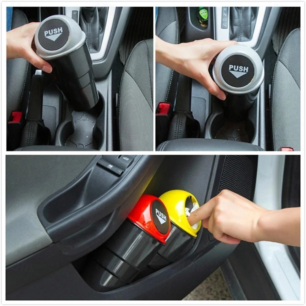 Mini cestino per rifiuti automatico con coperchio, portabicchieri impermeabile, contenitore per rifiuti da bracciolo, contenitore multifunzionale in plastica per l'interno del veicolo. del 2025 a $6.49 –P8