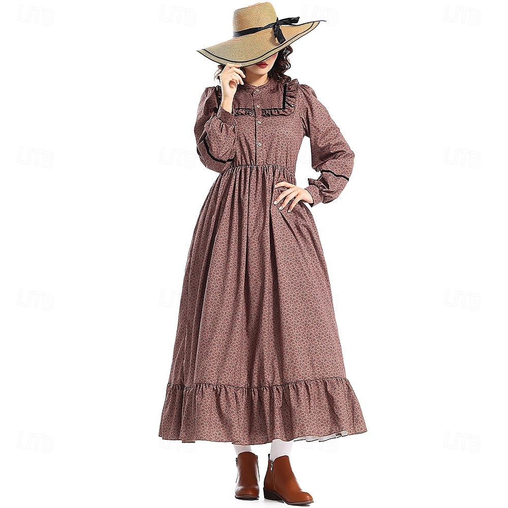 19e eeuw jaren 1800 Wilde Westen Cosplay kostuum Prairiejurk Pionier Dames Halloween Carnaval Wereldboekendag Schoolfeest aankleden Historische heropvoering Volwassenen Kleding Schort 2025 - $51.99 –P8