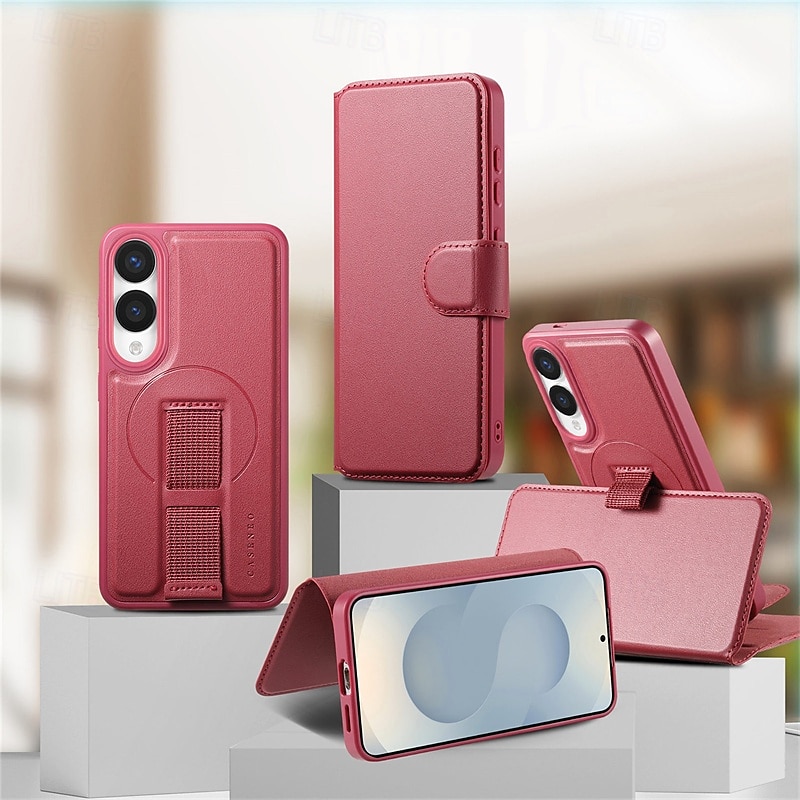 Phone Case For Samsung Galaxy S25 S25 Plus S25 Ultra S24 Ultra S24 Plus S24 Magnetic Adsorption Wallet Case Flip Cover with Stand Holder Detachable Support Wireless Charging Retro PC PU Leather 2025 - $21.99 –P8