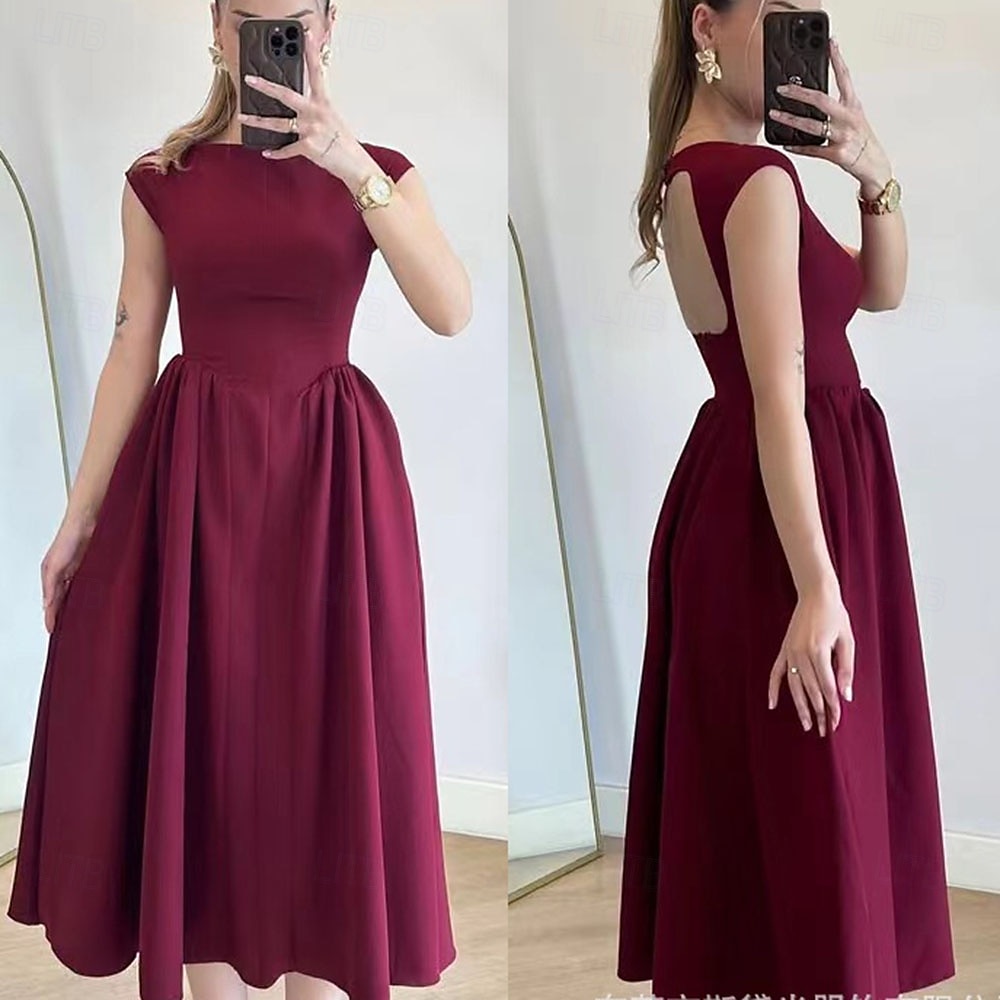 Retro Vintage 1950er Rockabilly Midlänge A-Linien-Kleid Ausgestelltes Kleid A-Linie Kostüm Damen Urlaub Heimkehr Party & Abend Erwachsene Kleid Frühling & Sommer 2025 - $53.99 –P8