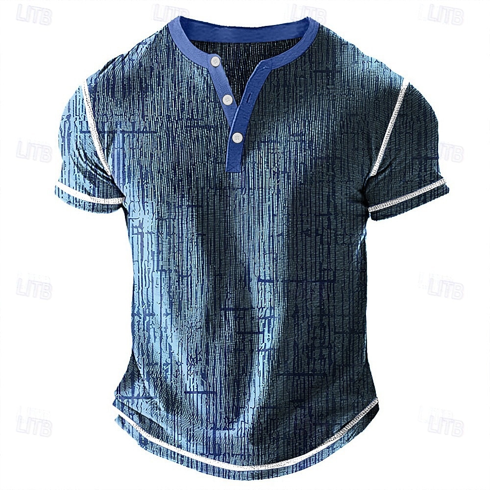 Homme Géométrique Chemise Henley T-shirt gaufré Manche Courte Quotidien Rétro Vintage Classique Sport en Plein Air Occasionnel Fête Été Printemps & Été Blanche Bleu Vert Pourpre Marron Henley T-shirt de 2026 ? $25.99 –P7