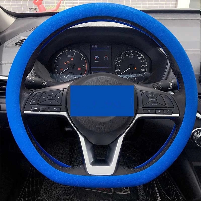 Funda de silicona para volante de coche, moderna, antideslizante, suave, ajustada, universal, para todas las estaciones, cómoda, resistente al desgaste, funda flexible para el mango. 2025 - $9.99 –P14