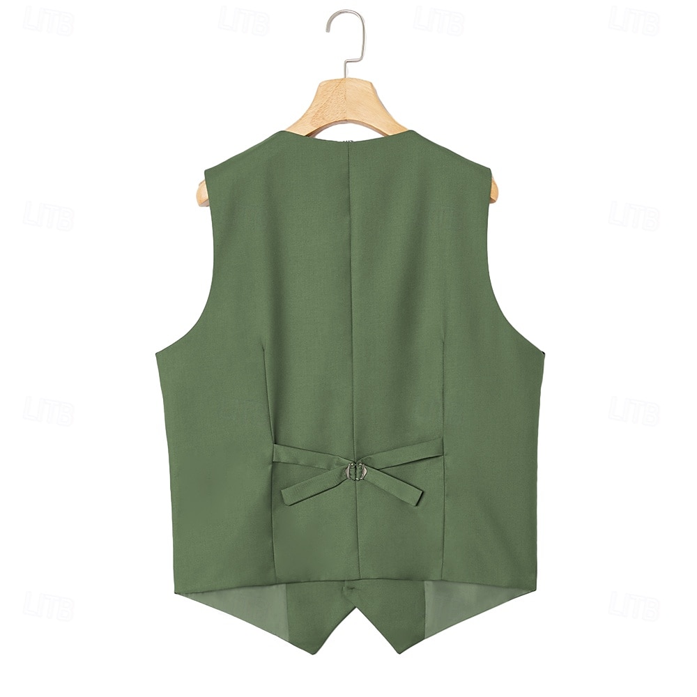 Costumes de mariage pour hommes Affaires Noire Sauge Mode Formelle Été Couleur unie Coupe standard 3 pièces Simple bouton Deux boutons de 2025 ? $136.99 –P13