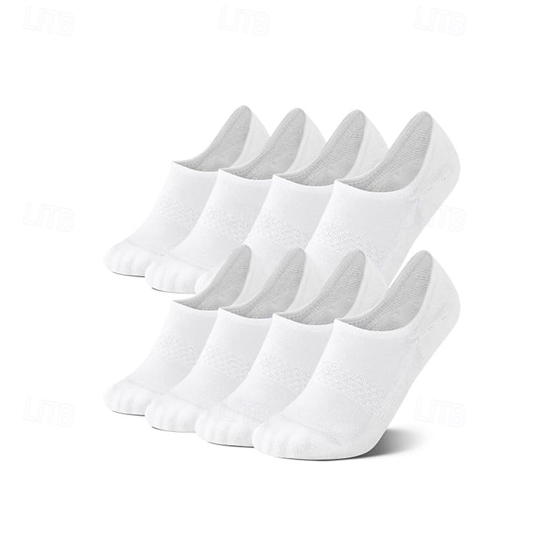 Herr 4 Par Multipack Socka Löparstrumpor Vardagliga strumpor Svart Vit Färg Slät Semester Sport & Utomhus Dagligen Grundläggande Medium Vår Höst Mode Ledigt 2025 - $2.99 –P2