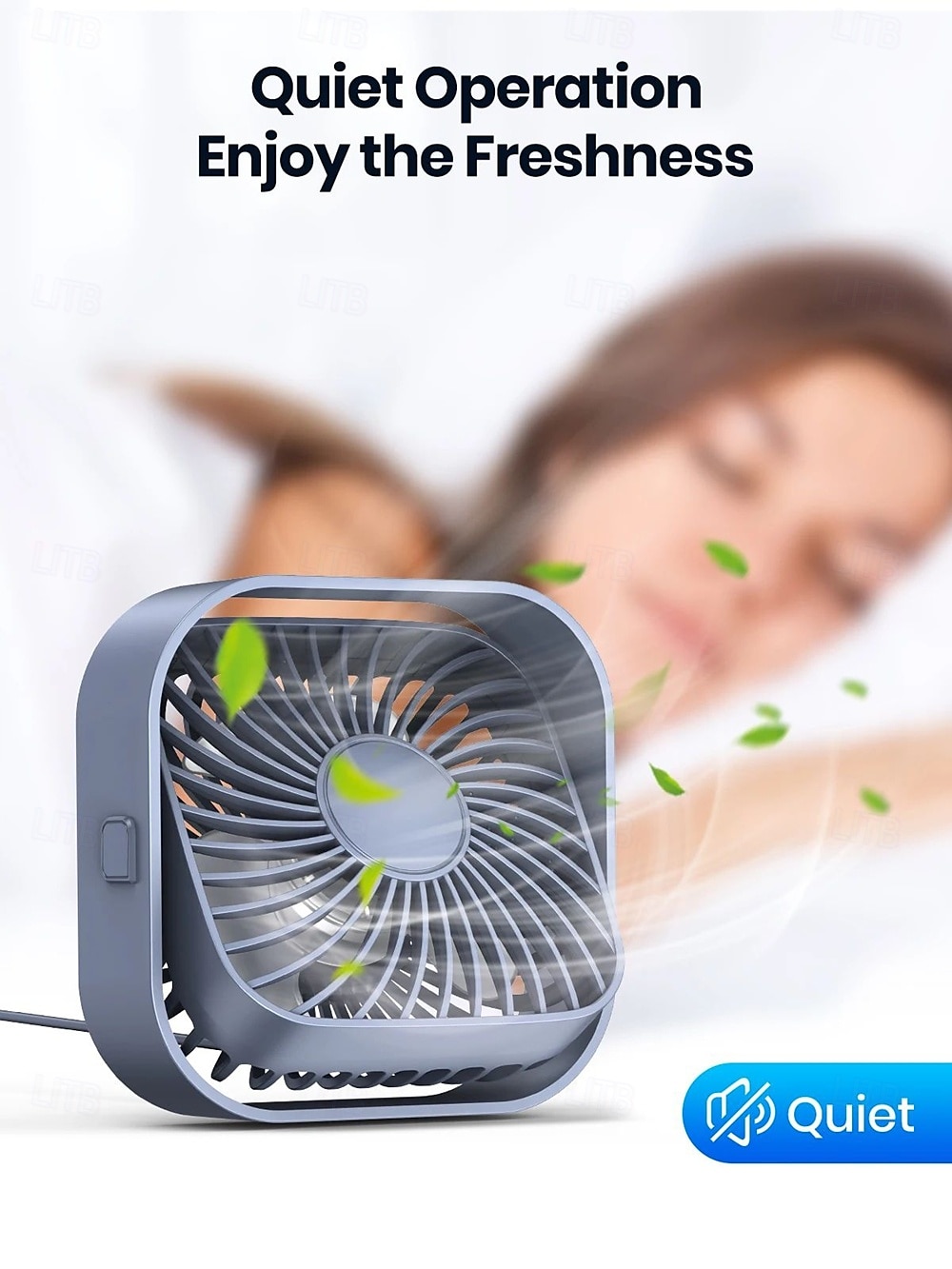 TOPK Mini Portable Fan USB Desk Fan Table Strong Airflow &Quiet Operation 3 Speed Wind 360Rotatable Standing fans for room Home 2025 - $21.99 –P5
