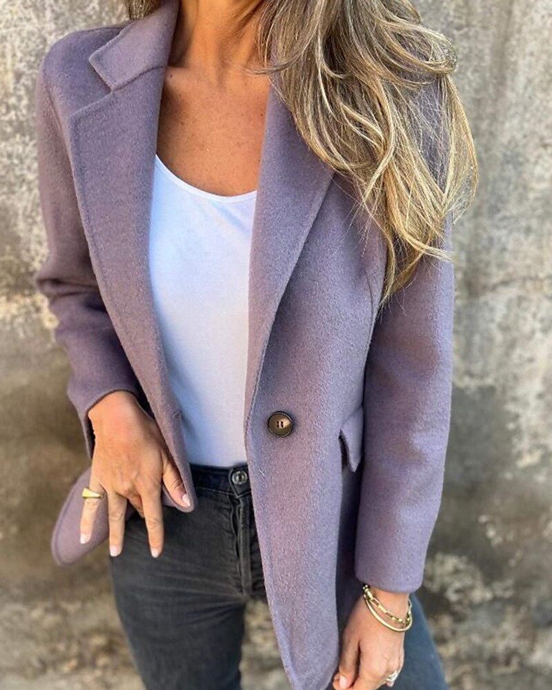 Per donna Cappotto Invernale Giacca Casual Caldo Confortevole Tasca Bottoni Casual Semplice Uscire Casual Quotidiano Monopetto Regolare Collo ripiegato Vestibilità regolare Manica Lunga Capispalla del 2025 a $26.99 –P3