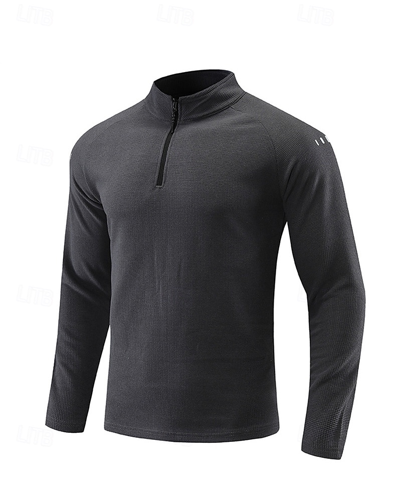 Hombre Camisa de entrenamiento Top para correr Cremallera de un cuarto Manga Larga Camiseta Otoño UPF 50 Secado rápido Ligero Dispersor de humedad Pesca Senderismo Corriendo Ropa de deporte Ropa de 2025 - $17.99 –P7