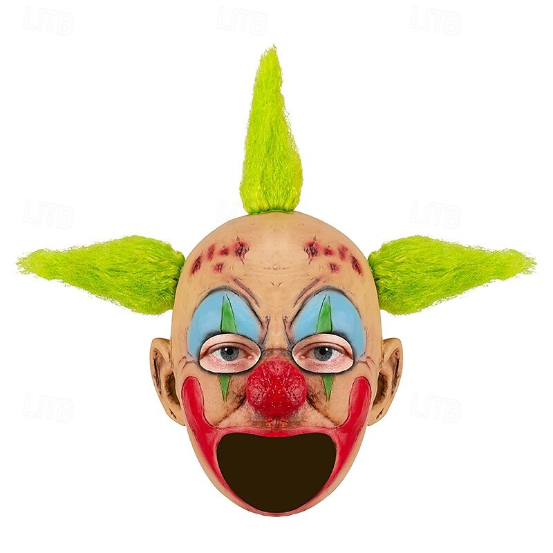Maschera di Halloween, cuffia in lattice, cuffia da clown, maschera sorridente, faccia da fantasma, performance, bar, palla, cosplay, accessorio del 2025 a $26.99 –P8