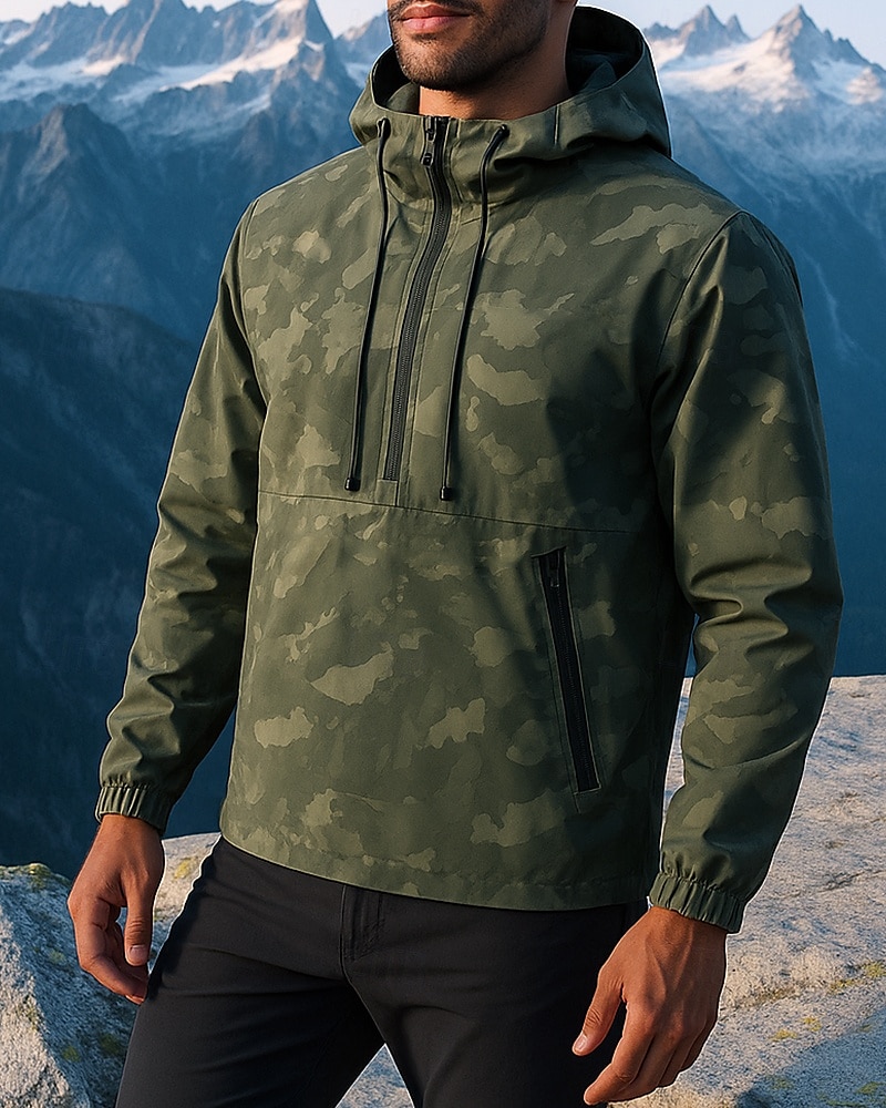 Homens Moletom com capuz impermeável Moletom Militar com Capuz Manga Longa Com Capuz Blusas Ao ar livre Prova-de-Água A Prova de Vento Inverno Poliéster camuflagem Verde Tropa Viajar Corrida de 2025 por $36.79 –P3