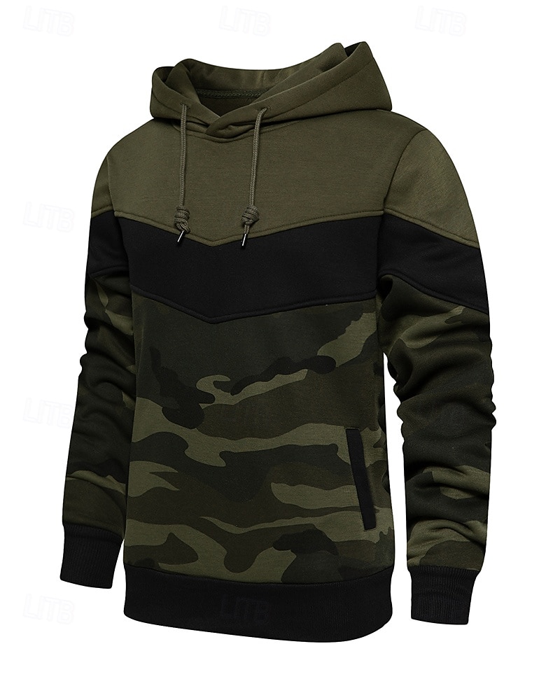 Per uomo Top casual Felpa con cappuccio Felpe Coulisse Tasca Manica Lunga Top Athleisure Autunno Blocco di colori Antivento Escursionismo Allenamento Atletico abbigliamento sportivo Abbigliamento del 2025 a $25.99 –P10