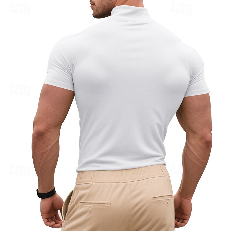 Męskie Podkoszulek Koszula z golfem Krótki rękaw Golf Lato Wiosna Na każdy sezon Równina Moda Klasyczny Codzienny Podstawowy Urlop Ulica Codzienny Czarny Biały Khaki Top Tee dla mężczyzn 2026 - $14.99 –P2