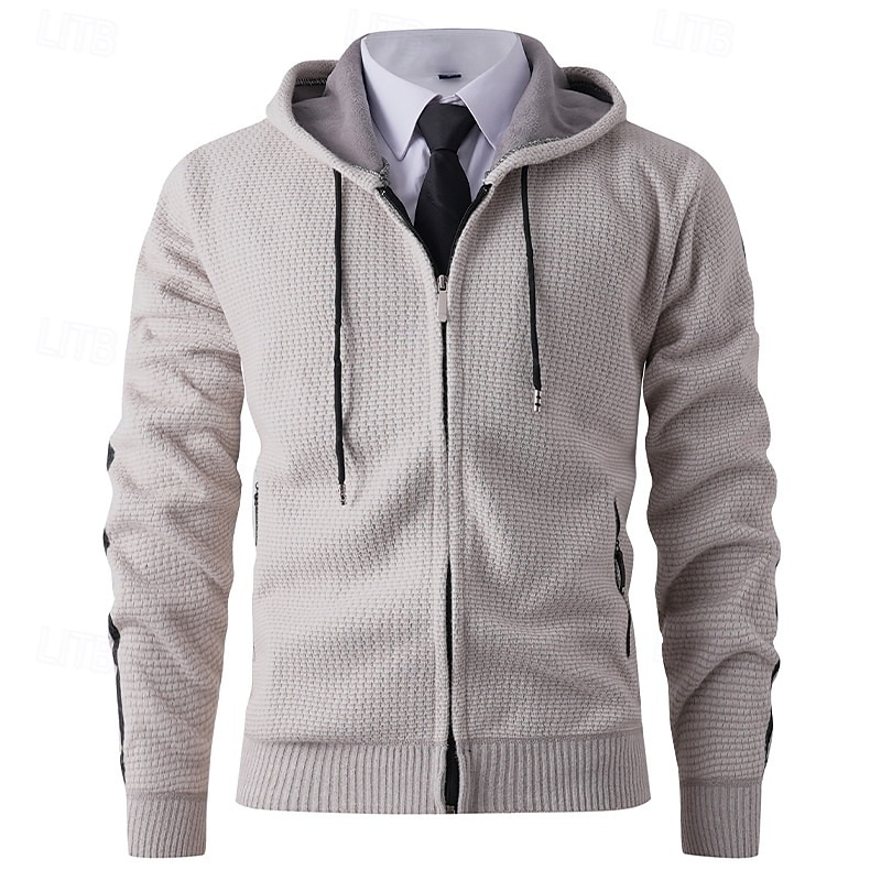 Homens Suéter Vestido Suéter Sueter Cardigan Suéter com zíper Suéter de malha Estriado Tricotar Tops regulares Tricotado Estriado Tecido Com Capuz Moda Xales Casual Roupa Diária Roupa Outono Inverno de 2025 por $32.99 –P2